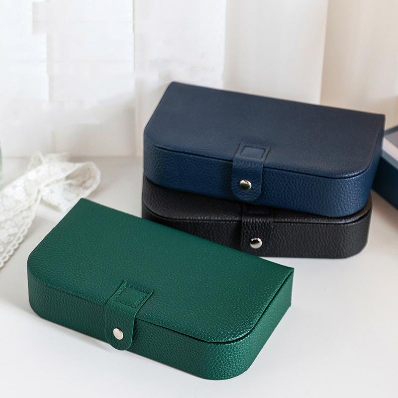 Portable Jewelry Box Jewelry Organizer Display Travel Jewelry Case Boxes Button Pu Leather Storage Zipper Jewelers Packaging