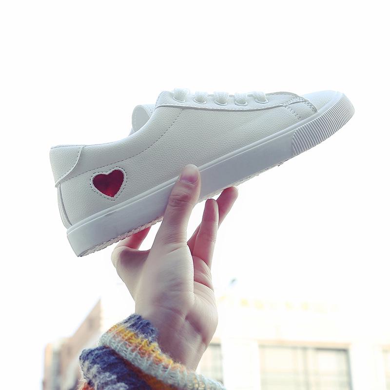 Perennial Little White Shoes Female Versatile Student Love Flat Casual Board Shoes Harajuku Leather Surface Women's Shoes Ins Tide