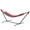 298 X 117cm Hammock With Stand Camping Hammock With Portable Carrying Bag Adjustable Height 120kg Load Capacity Multicolour