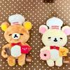 Japanese Anime Rilakkuma Korilakkuma Chef Hat Donut Plush Filling Doll Wallet Hanging Ornaments Clothing Decoration Holiday Gift