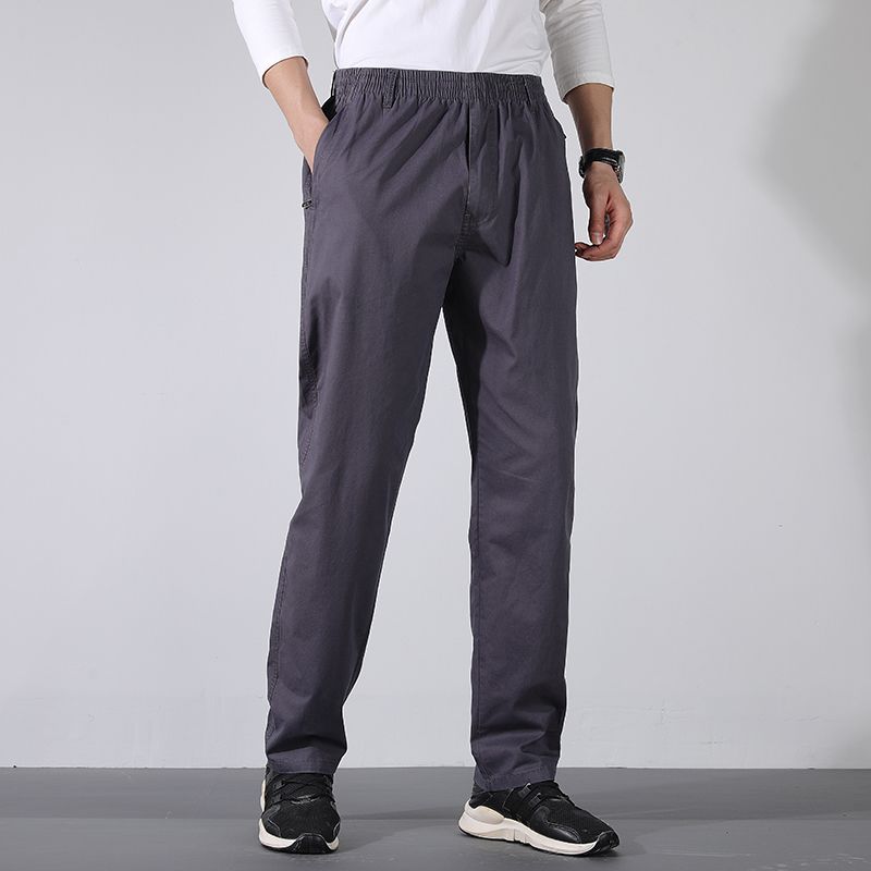 Pure Cotton Men's Casual Pants Trousers Plus Outdoor Sports Pants Loose Spring Autumn Men's Trousers