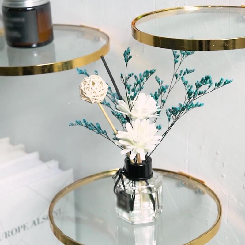 DIY Round Floating Shelf Rack Wall Mounted Sundries Storage Holder Vase Display Organizer For Living Room Home Office Decoration