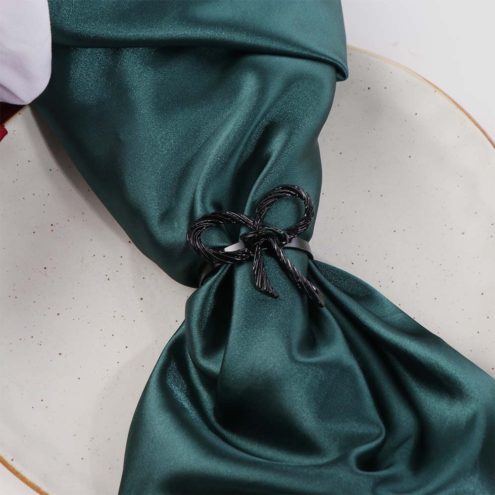6 Pieces Elegant Bow Knot Napkin Rings Sturdy Tissue Ring Metal Napkin Holder  Festive Occasions