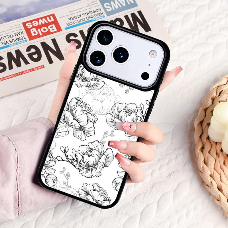 Peony Delicate Flower Phone Case For IPhone 17 16e 15 14 13 12 11 Pro Max Air Mini Soft Protective Cover