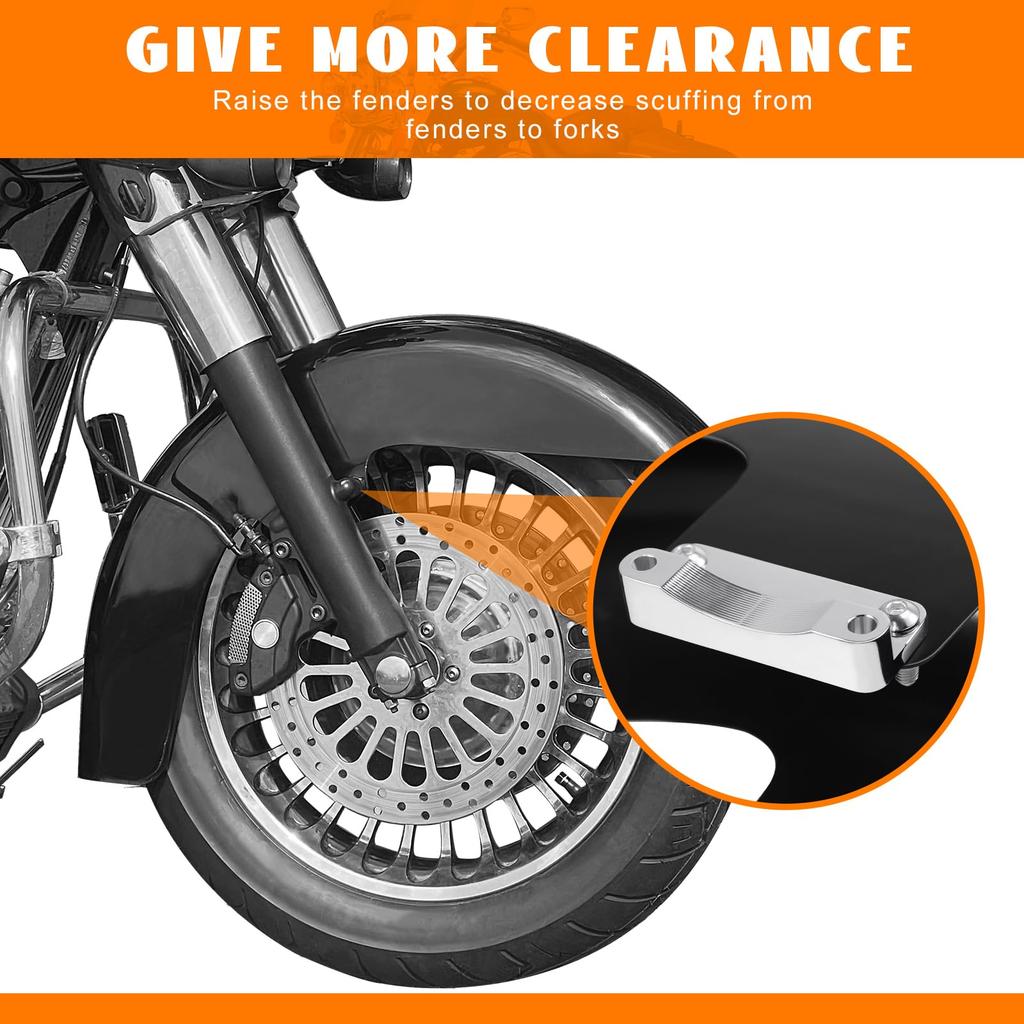 Eumti Front Fender Riser 20mm Adapter Relocator Spacer Kit Lift Fender Bracket Mount 21