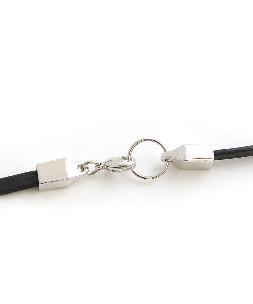 [VINGTAINE] Circle Plate Long Leather Necklace, Sophisticated Black, Elegant Casual Fashion C3270-