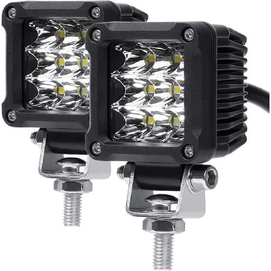 Motorcycle Fog Lights, 2'' Inch 27W Spot Mini Cube Work Driving Pod Lights For Offroad Trucks ATV UTV SUV 4X4 Pick Up Car Boat