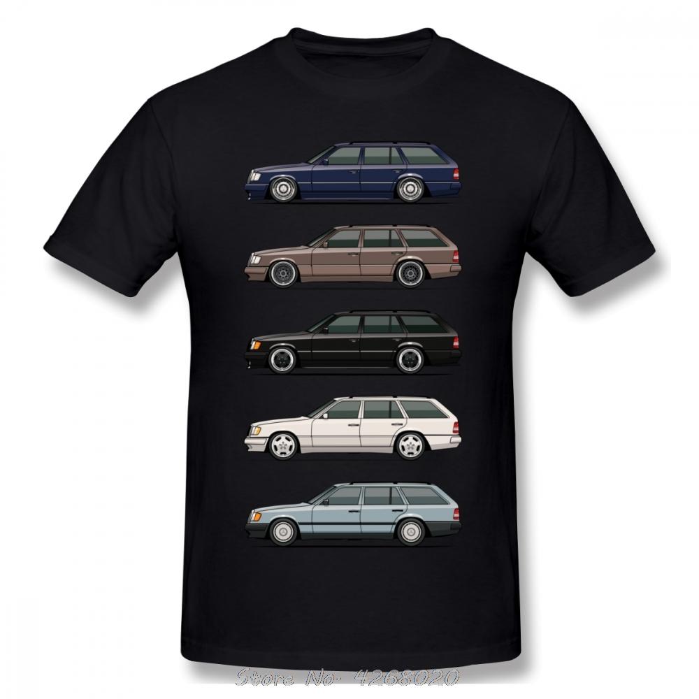 

New Stack Of W124 S124 E-Class Wagons T-shirt Cartoon Men Cotton T Shirt Unisex Streetwear TShirt Cool Car Tees Harajuku 4XL