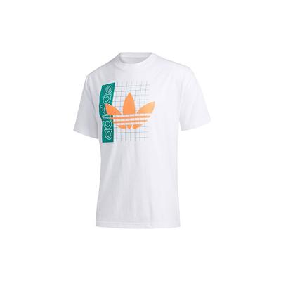adidas Originals Clover Grid Trefoil Tee With Retro Logo Print Men Tops White FM1560