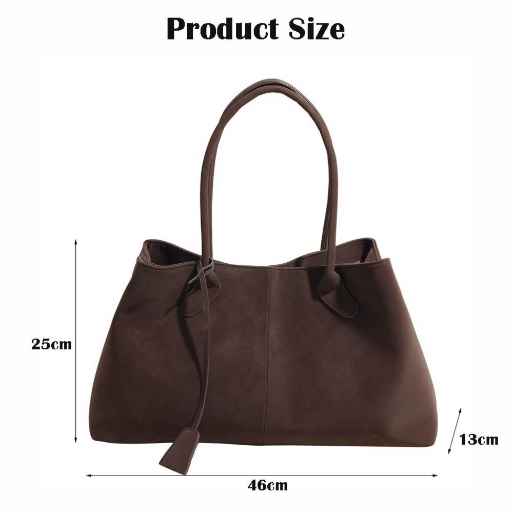 High Quality Versatile Tote Bag Large Capacity Faux Suede Shoulder Bag Solid Color Handbag for Women