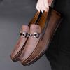Neue Slipper Sommer Bequem Echtes Leder Herrenschuhe Leichtgewichtige Slipper Fahrschuhe für Herren Freizeitschuhe Business Mokassins