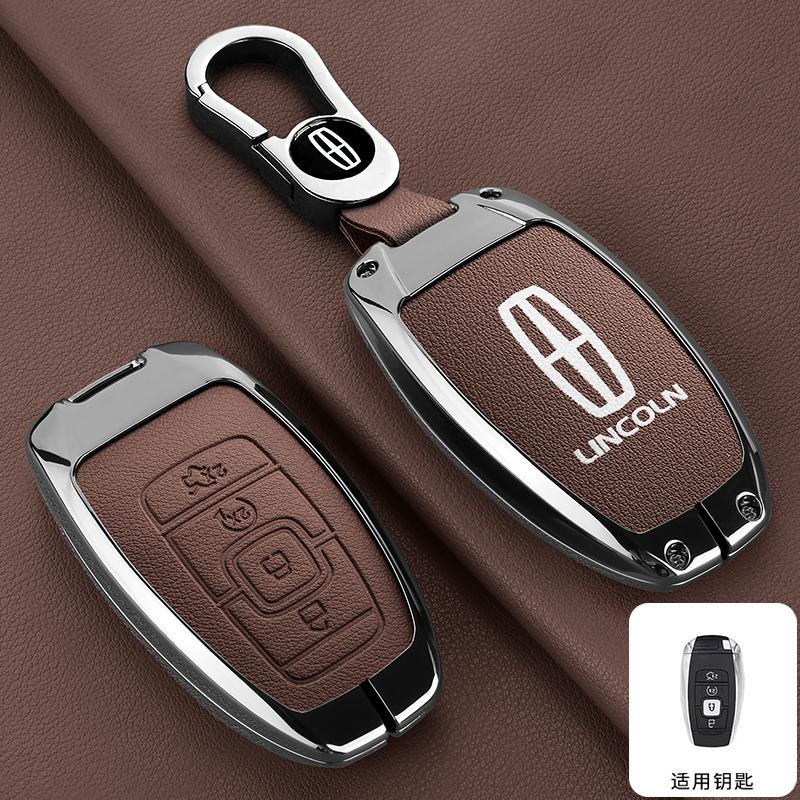 Car Key Cover Case Bag For Lincoln Continental MKC MKZ MKX Navigator Z Nautilus Aviator Corsair 2017 2018 2019 2022 Keychain m1