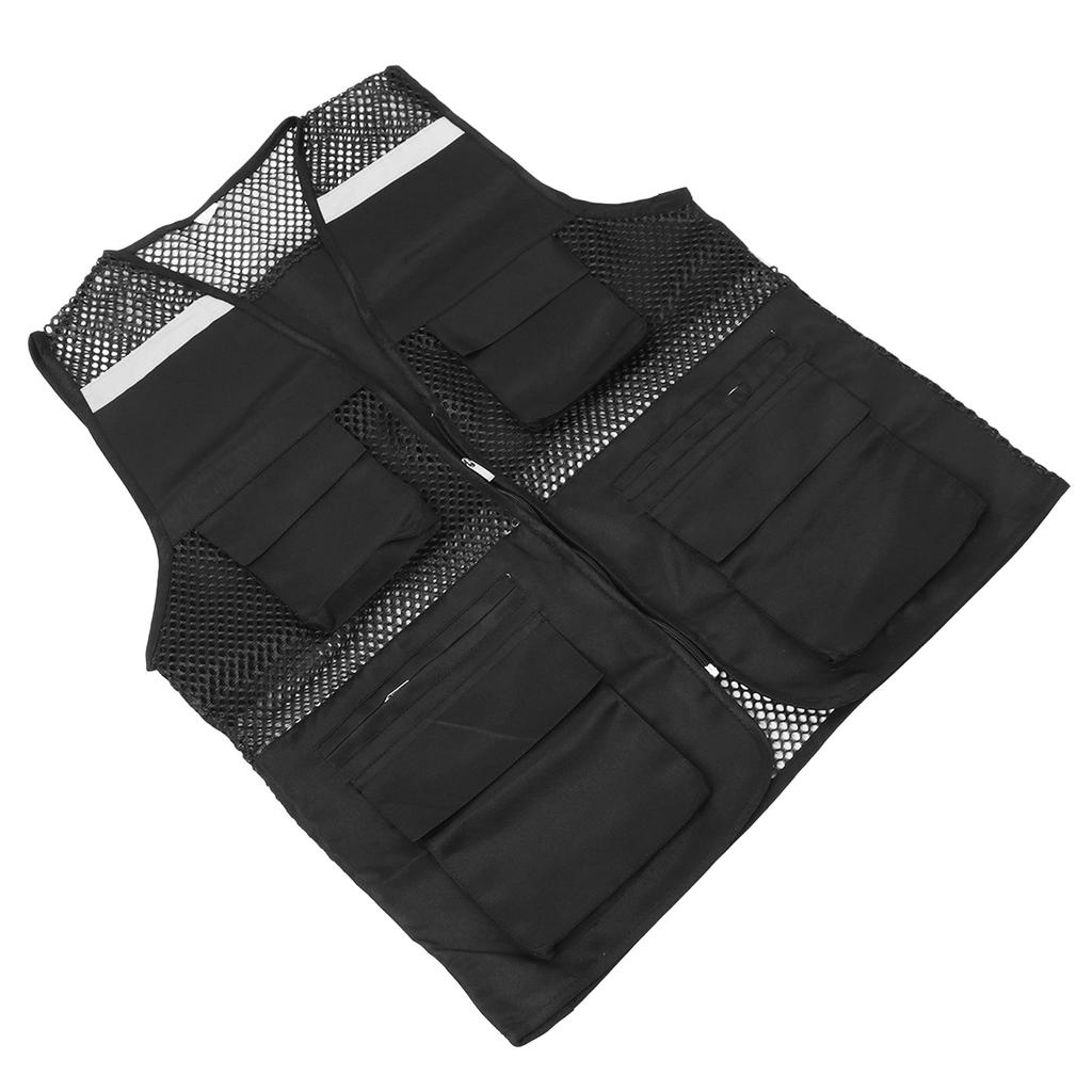 Reflective Working Vest Multiple Pockets Mesh Design High Visibility Breathable Safety Vest with Reflective Strips