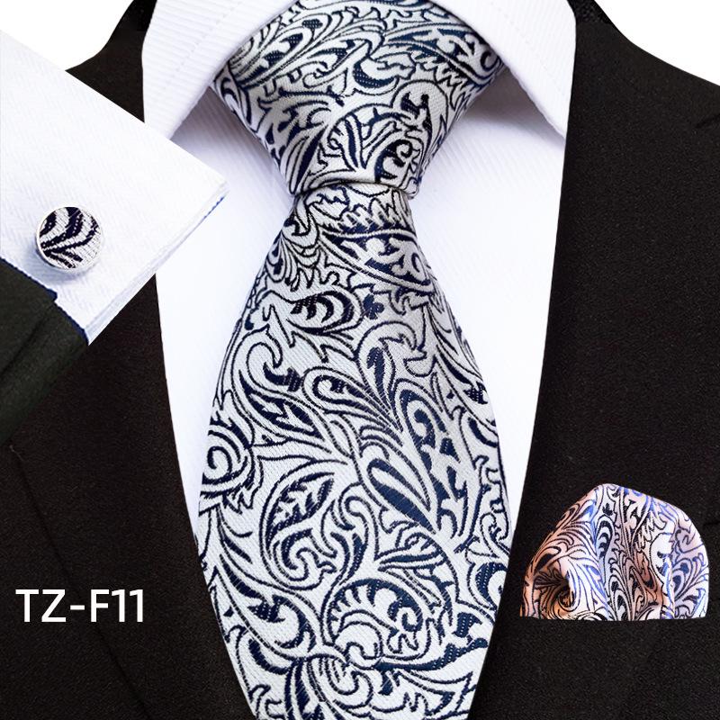 2025 Paisley Floral Men's Tie, Pocket Square & Cufflinks Set