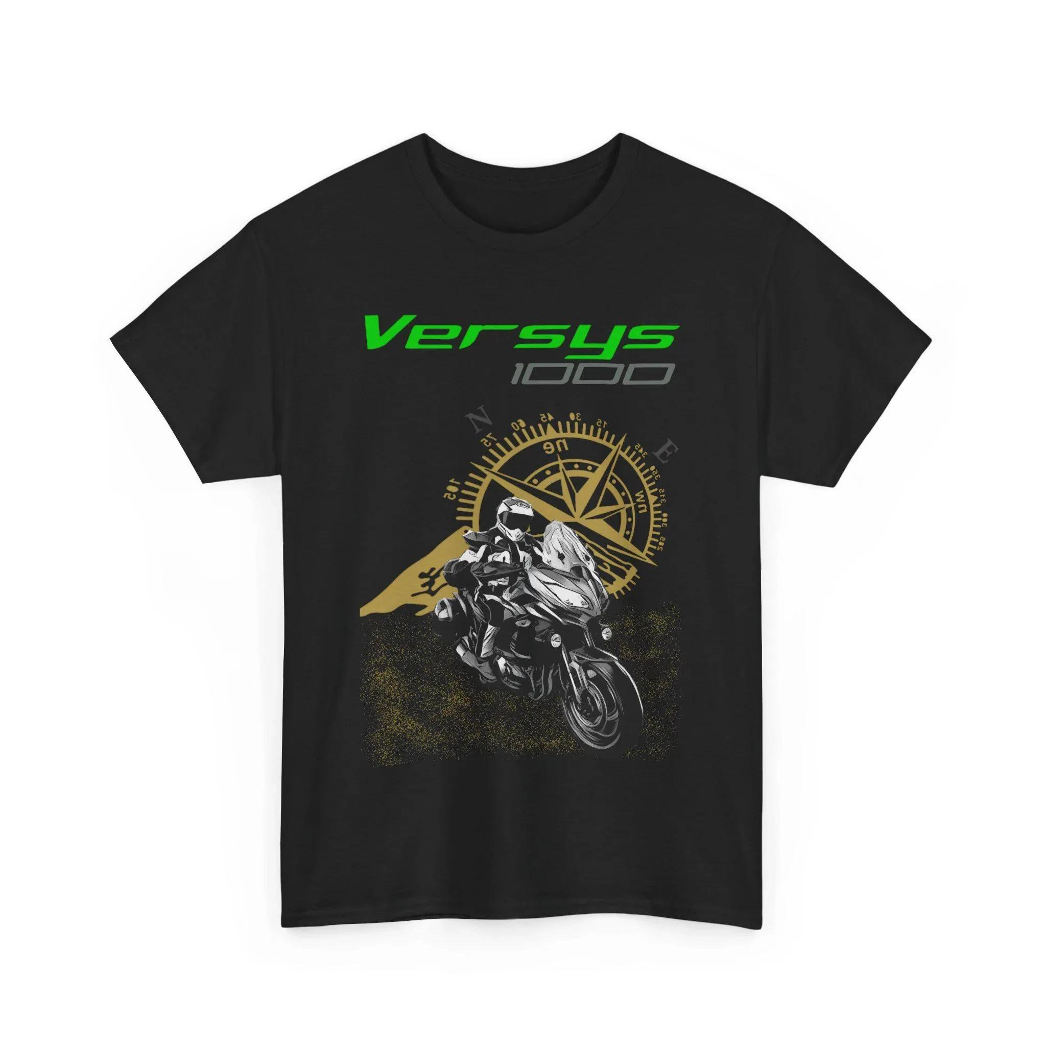 

2026 Summer Men s and Women s Harajuku Clothing Fashion Casual Motorcycle T-shirt Kawasaki Versys 1000 Printed Cotton T-shirt 4XL