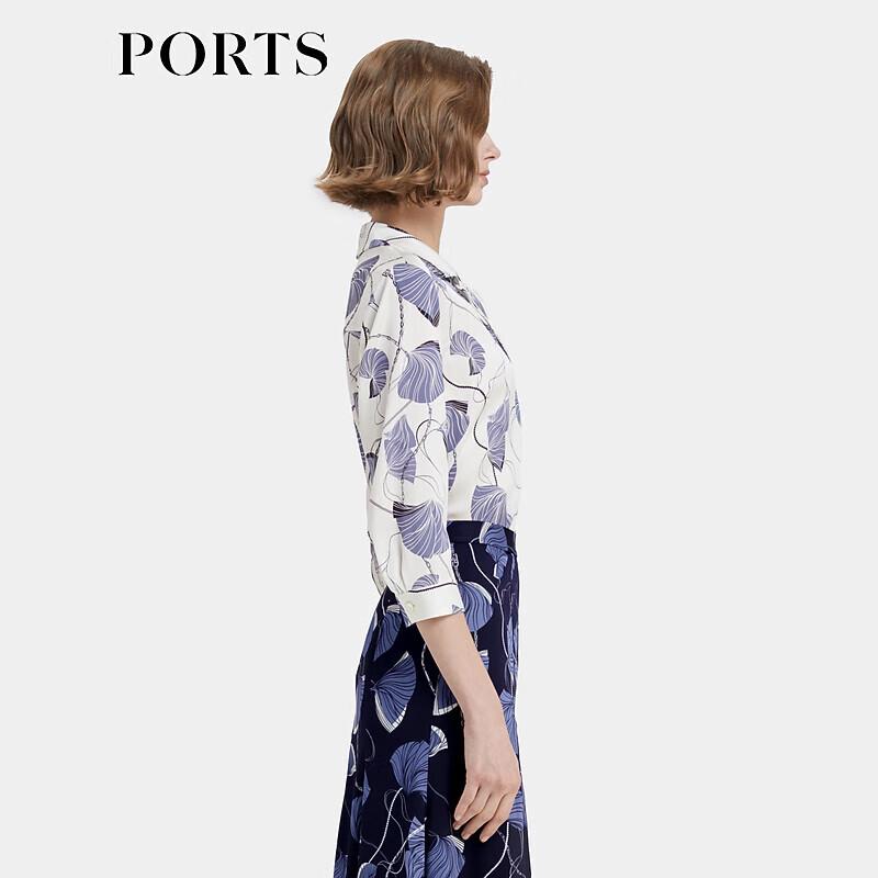 PORTS Women's Elegant Printed Silk Blend Shirt