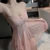 Sexy underwear female temptation cute mesh perspective sexy pure desire suspender nightdress free loungewear set