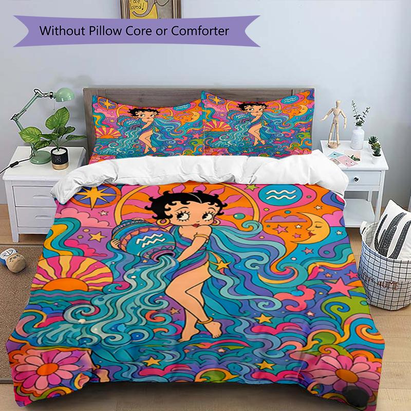 3pcs Duvet Cover Set (1*Duvet Cover + 2*Pillowcase, Without Core),doll Print Bedding Set, Bedroom Decor, All‑Season, Birthday Gift