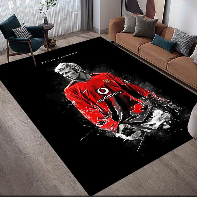 Becks Flannel Printed Carpet, Home Sofa Decoration for Living Room & Bedroom, Non‑Slip Play Flannel Floor Mat for Game Room