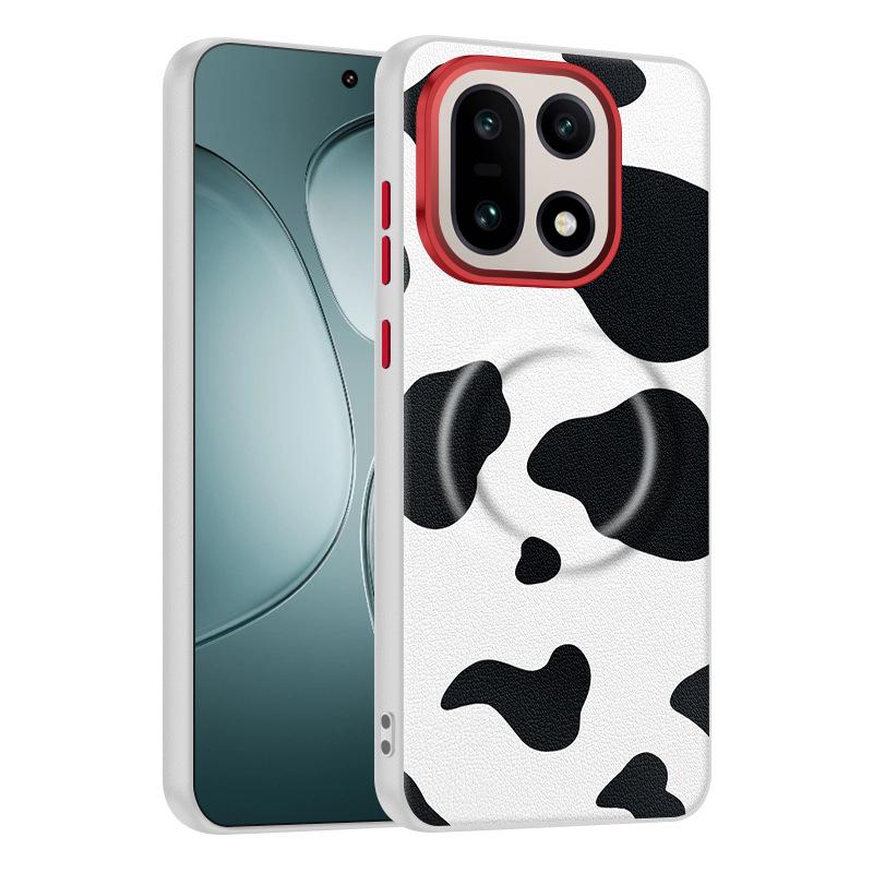 

For OnePlus 15 15R Ace 6 1+ 15 15R Case Dairy Cow Zebra Leather Magnetic Suction Keys Lens Frame Anti-Fingerprint Soft Cover Artificial leather&OnePlus 15R