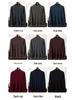 Men's Plus Size Cashmere Pullover: Autumn & Winter Solid Color Half-High Neck Knit Sweater for Business