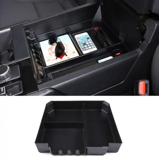 Black ABS Center Armrest Storage Box Organizer Tray For Toyota Tundra