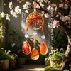 Kristall-Achat-Platte Autoanhänger Sonnenfänger Windspiel Hängendes Ornament für Heimdekoration für Hochzeit oder Valentinstag