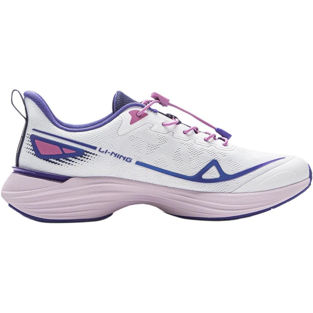 Li Ning Kids Running PU Classic Versatile Shock Absorption Rebound Breathable Low Top Running Shoes Kids Running Shoes Purple YKFV184-2