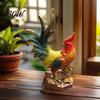 Window Display Figurine Resin Rooster Statue, Auspicious Ornament, Farmhouse Chicken Yard Lawn Decoration Sculpture for Home Indoor Tabletop