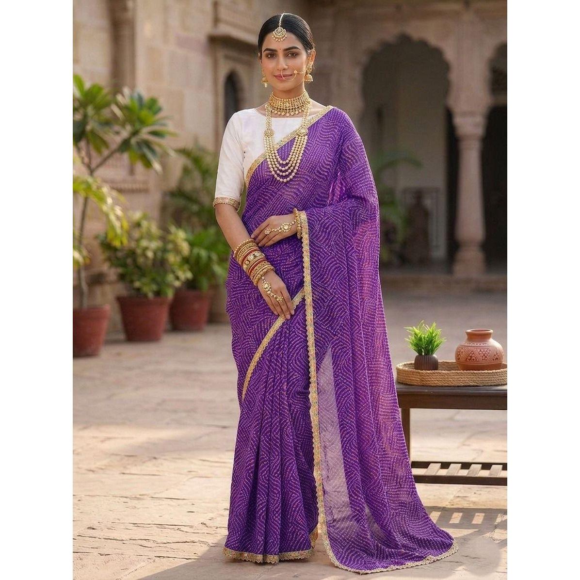 Graceful Bandhani Georgette Saree