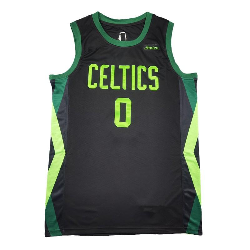 2025 Celtics #0 Tatum Black Embroidered Basketball Jersey for Adults