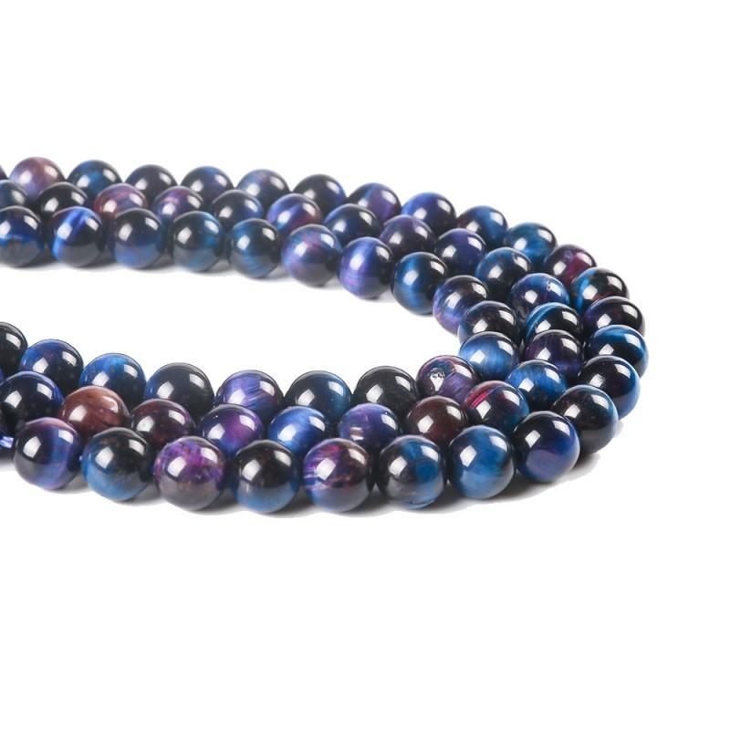 

Starry tiger s eye loose beads, DIY jewelry accessories, blue tiger s eye round beads, colored tiger s eye loose beads синій