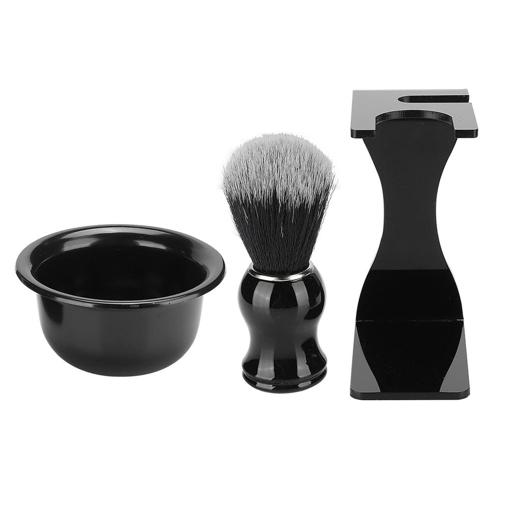 3pcs Beard Shaving Brush Bowl Holder Men Beard Cleaning Face Hair Style Tool Set