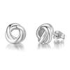 Cute Love Twist Stud Earrings Rose Gold Silver Jewelry For Women Gift Knot Post Earring HotSale E103