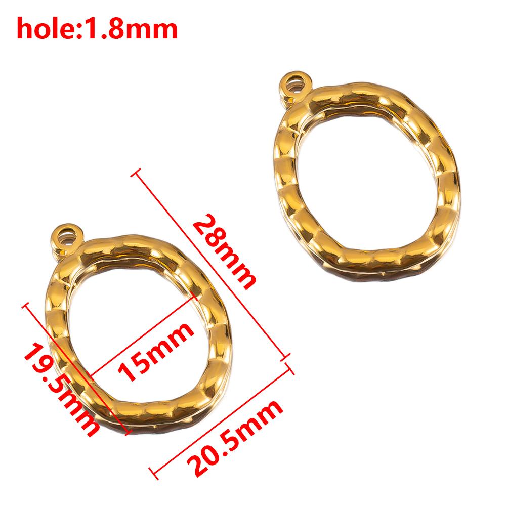 2pcs Geometric Figure Hollow Ring Stainless Steel Charm Pendant Minimalist Style For DIY Necklace Earrings Accessories Materials