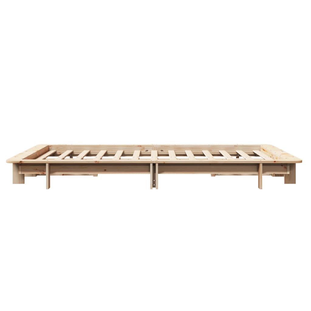 Solid Wood Bed Frame without Mattress 120 x 190 cm Pine Wood
