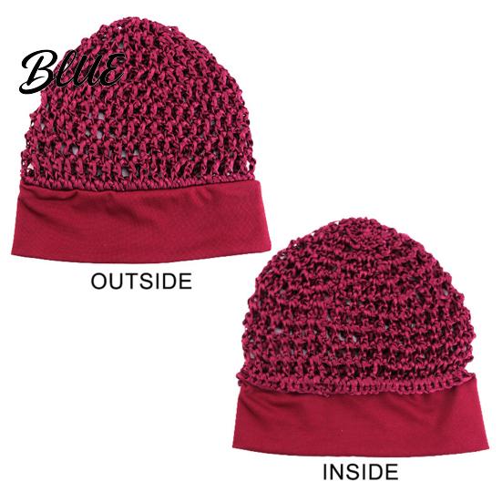 Crochet Hair Net Mesh Bonnet for Women, Breathable Polyester Sleeping Cap with Wide Anti Frizz Elastic Band, Lightweight Cove Wig Styling And