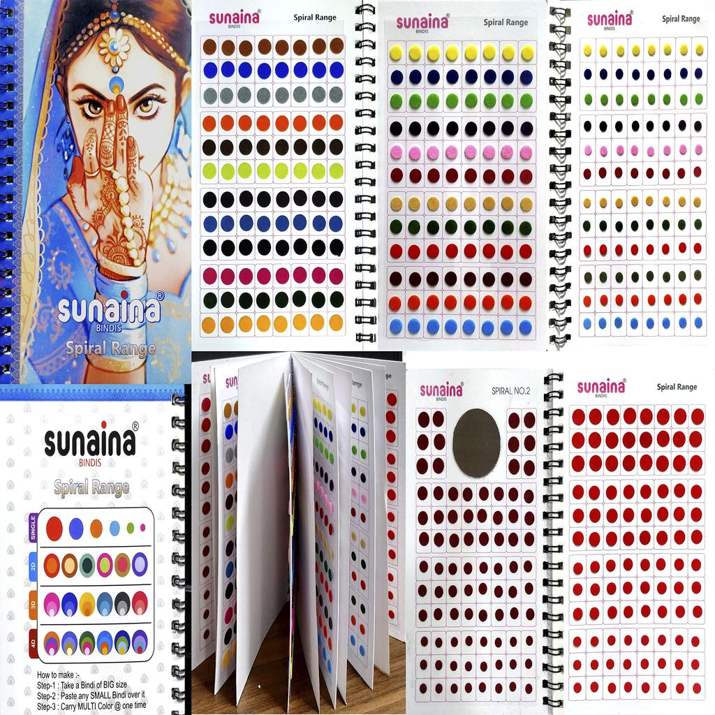 SUNAINA Spiral Multicolour/Black/Red/Maroon Colour Kumkum Bindi Book For Women Pack of 1