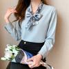 2026 Spring and Autumn New Fashion Bow Long Sleeve Shirt for Women, Elegant Casual Top