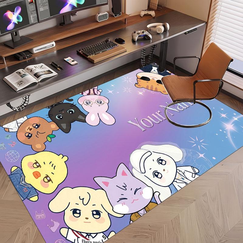 Custom Name Crystal Velvet Rug,ATEEZ Comfortable Anti Slip Floor Mat For Room Decoration