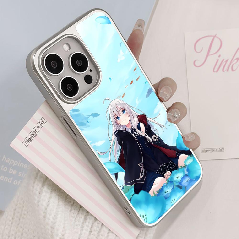 Wandering Witch Elaina Silver Plating Mobile Phone Case for iPhone 17 16 15 14 13 12 11 Air Pro Max Plus Colorful Cover