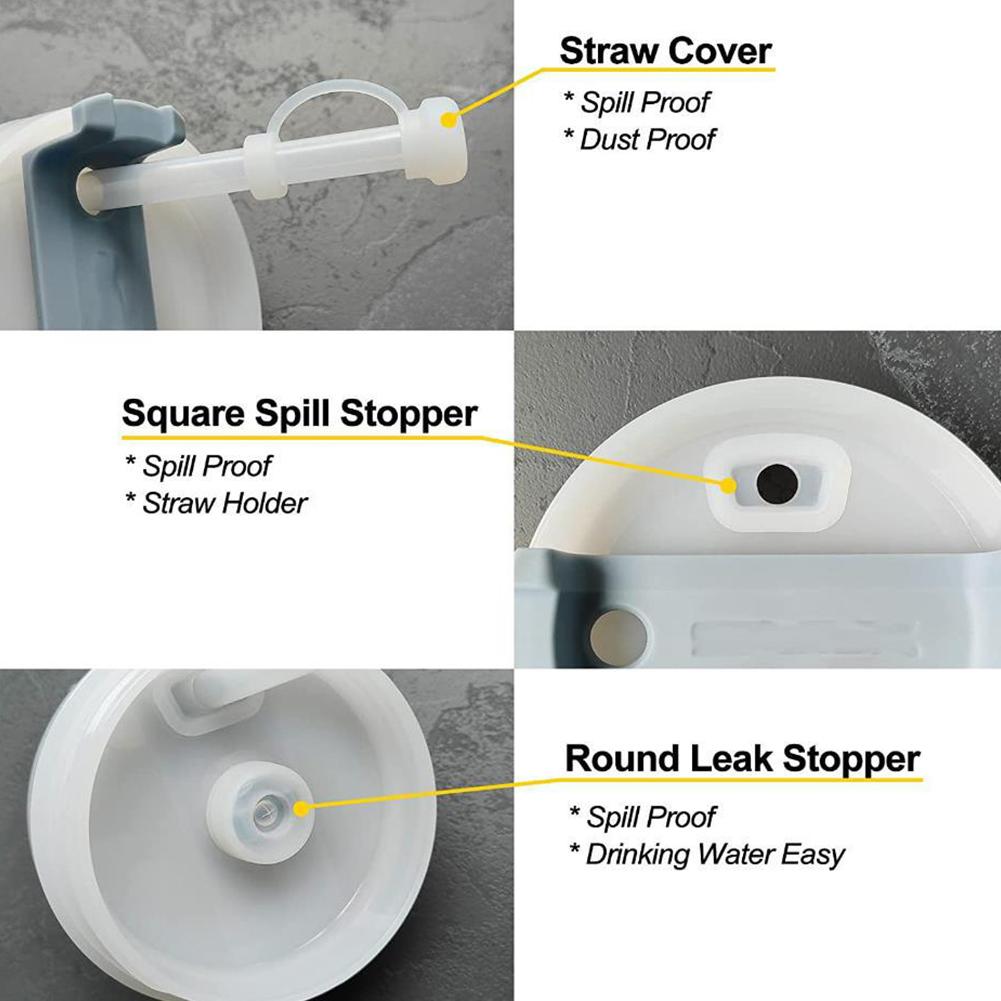 1-8er Set Silikon Auslaufsicherer Stopper für Stanley Cup 30oz/40oz 1.0 Becher Zubehör Wasserflasche Strohhalm Abdeckung Kappe Auslaufstopper