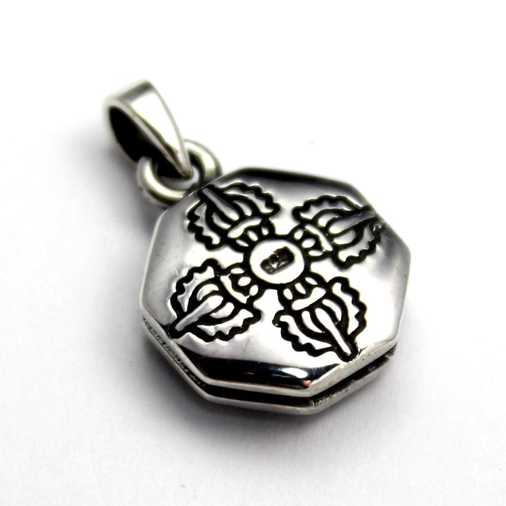 Tibetan Buddha Eye Katsuma Koma Buddha Pendant Pendant Top Silver 925 Amulet Good Luck