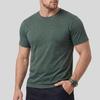 T-shirt da uomo girocollo a maniche corte, vestibilità slim, tinta unita, melange, casual, basic, per tutti i giorni