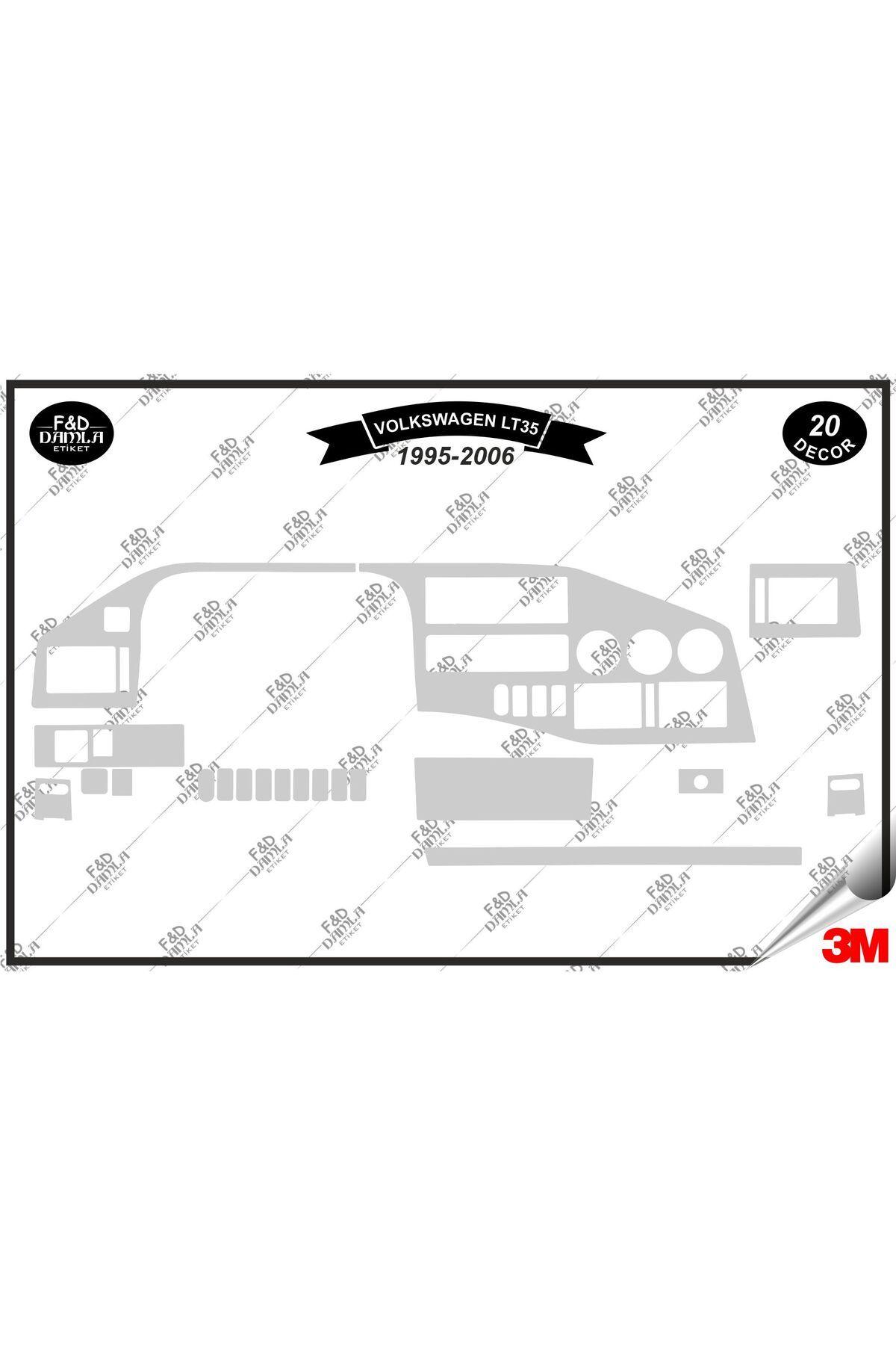 

Volkswagen LT 35 1995-2006 Torpido Konsol Trim Göğüs Maun Kaplama Set 20 Parça Gümüş