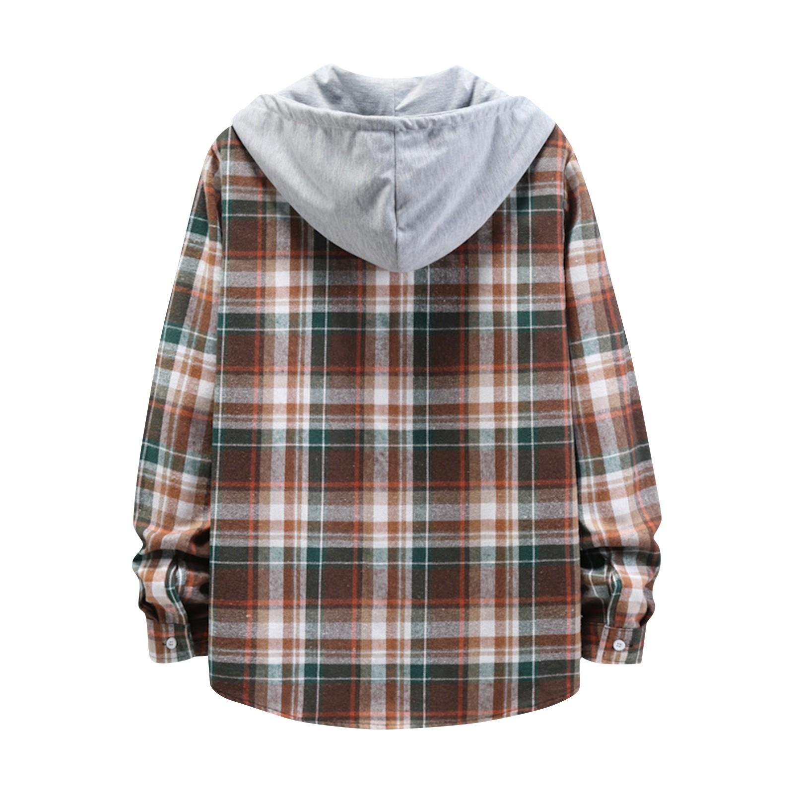 Осенняя новая мужская повседневная модная клетчатая рубашка с длинным рукавом для пар — фото 4