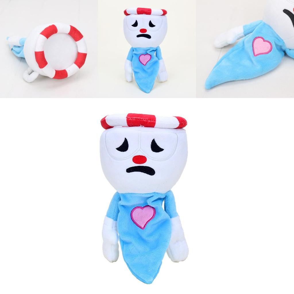 Adorable 28cm Chalice Cuphead Plush Toy Mecup And Brocup Stuffed Doll Gift