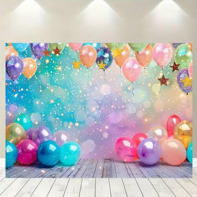 2D Rainbow Colors Birthday Party Backdrop Photography Background Banner