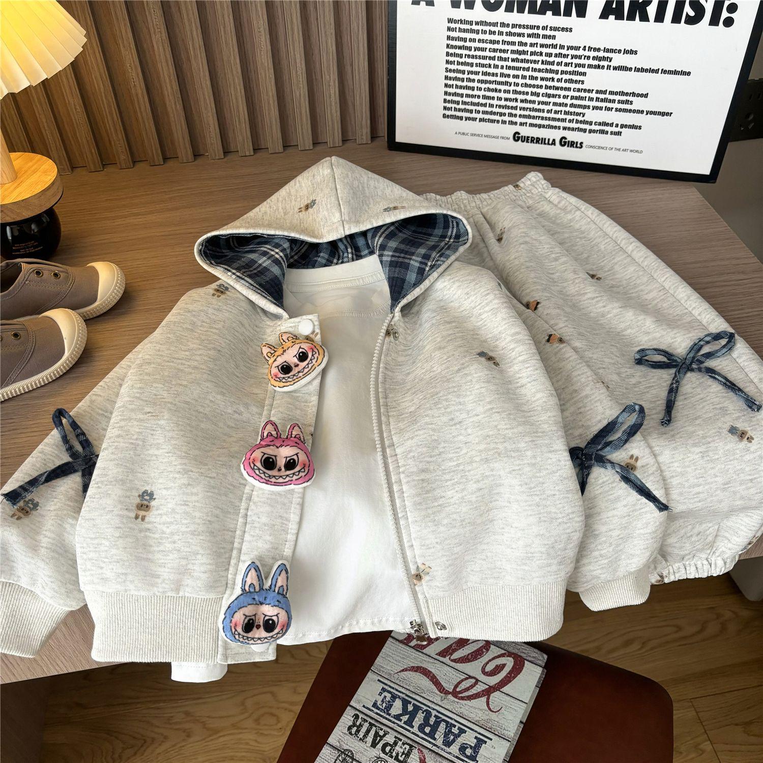 

2025 Girls Hooded Sporty Spring/Autumn Fashion Pullover & Casual Princess Two-Piece Set 80