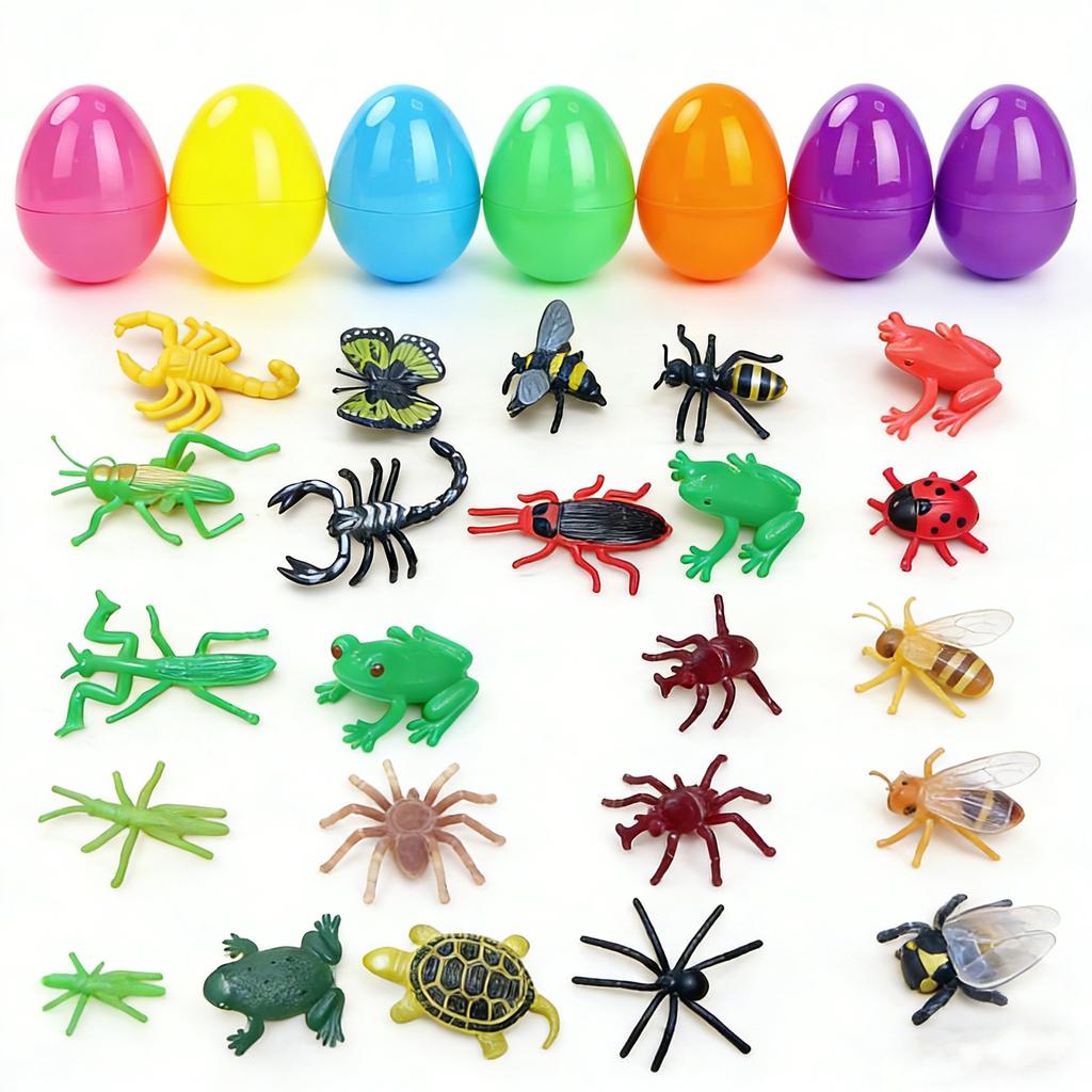 24-piece Surprise Egg Set With Realistic Insect Toys, An Educational And Fun Toy For Children (gacha/capsule Toy).